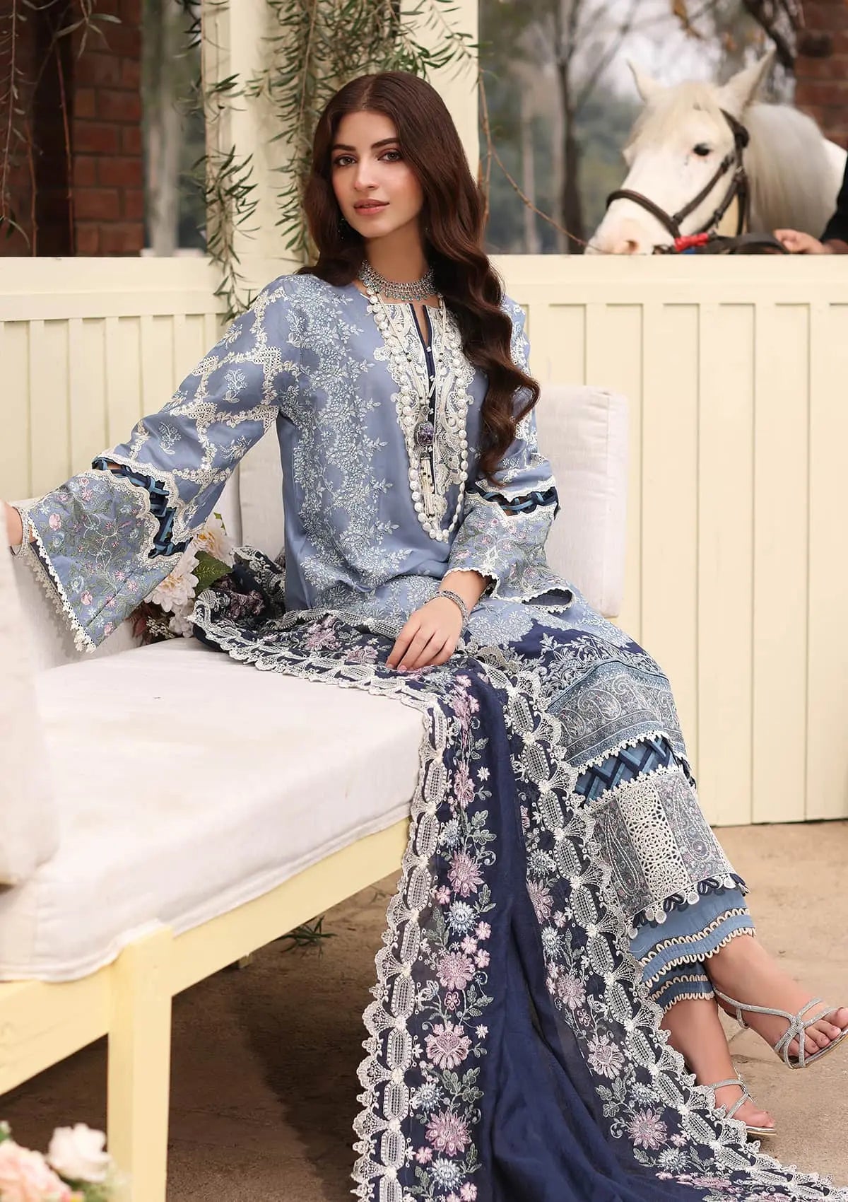 Elegent dress KINZA from KAHF's"Festive Lawn" 2024 Collection.