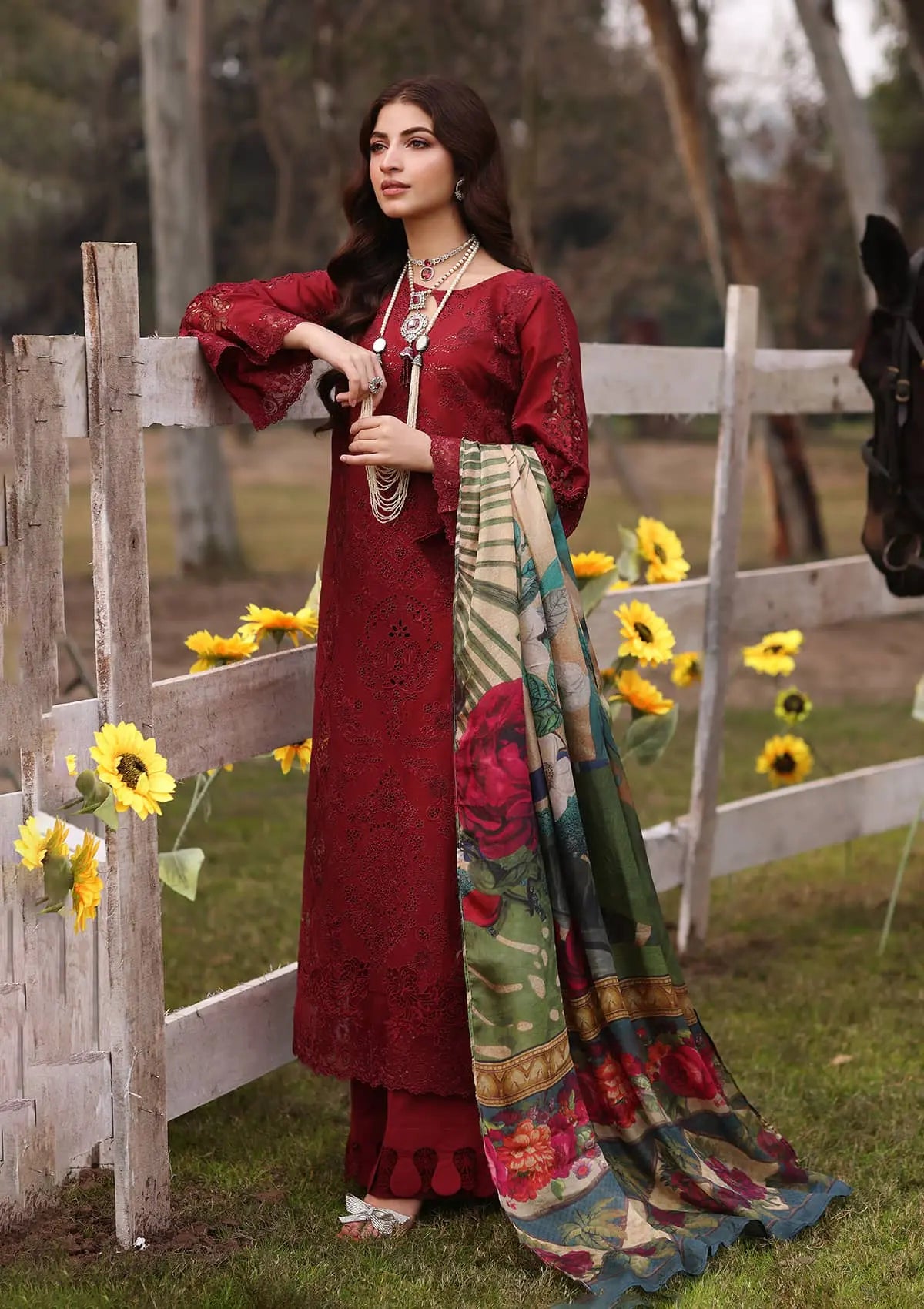 Elegent dress ALORA from KAHF's"Festive Lawn" 2024 Collection.