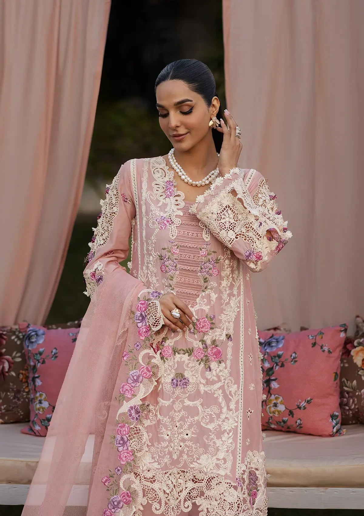 Radiant Embroidered Organza Sleeves.
