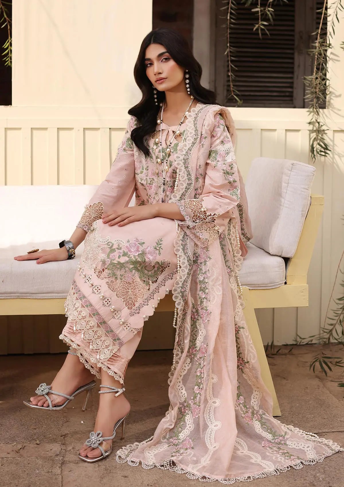 Elegent dress NORA from KAHF's"Festive Lawn" 2024 Collection.