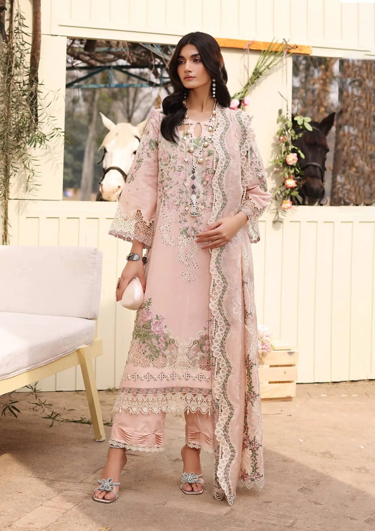 Another front image of beautifull NORA from KAHF's "Festive Lawn" 2024 Collection.