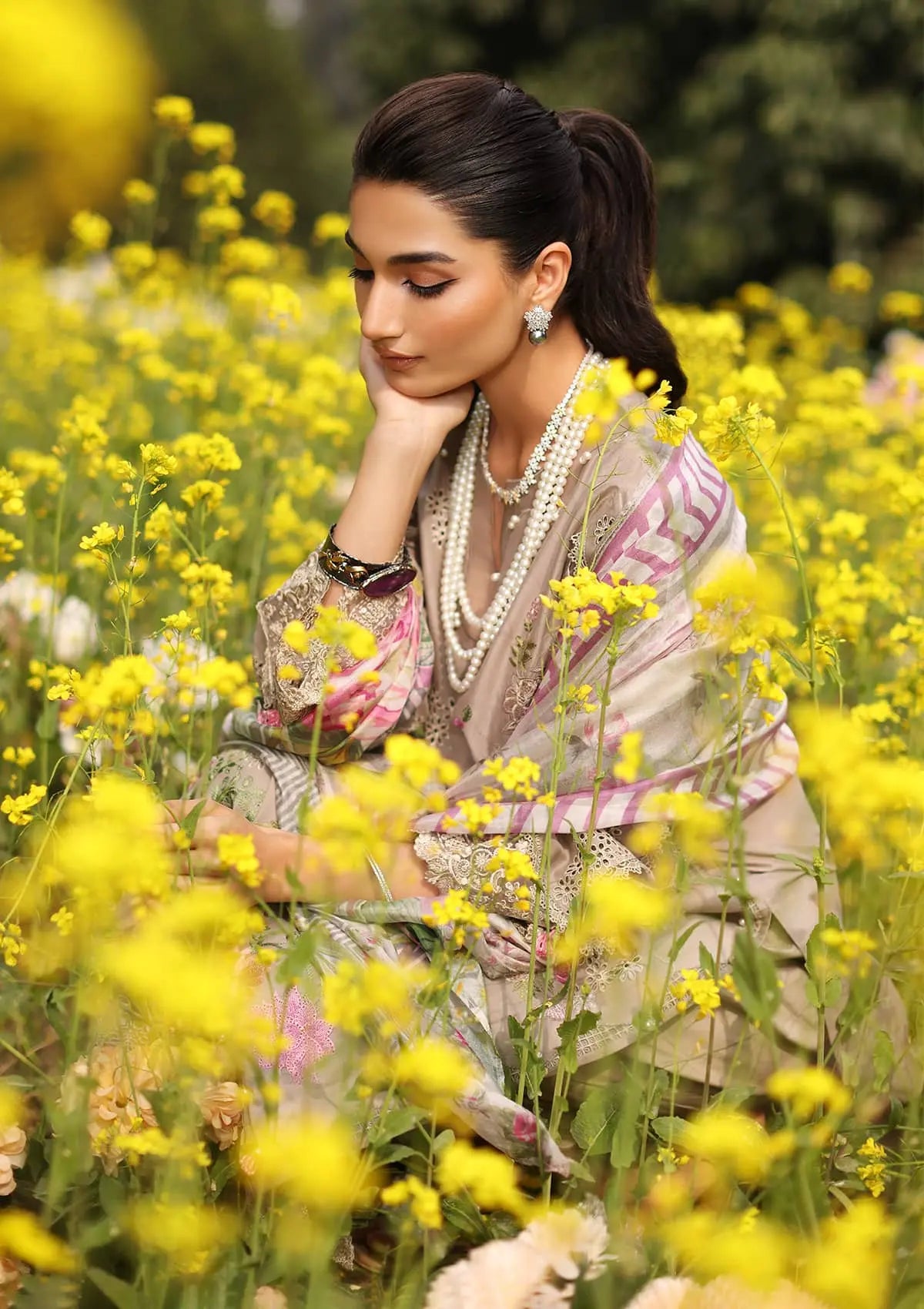 Elegent dress HEER from KAHF's"Festive Lawn" 2024 Collection.