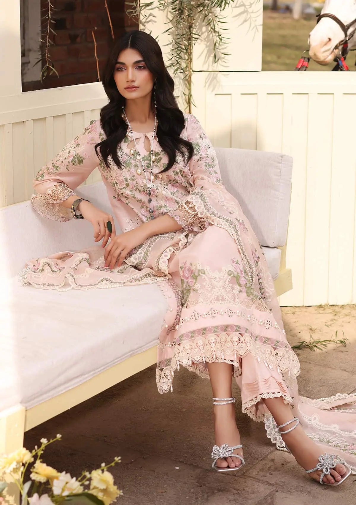 Another front image of beautifull NORA from KAHF's "Festive Lawn" 2024 Collection.