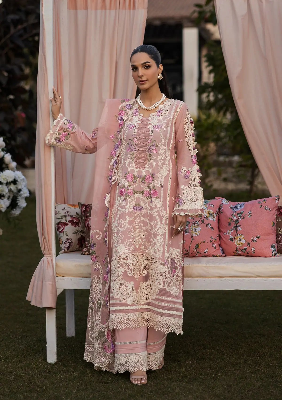 Bellerose wearing this beautiful dress from KAHF LUXURY LAWN COLLECTION 2025.