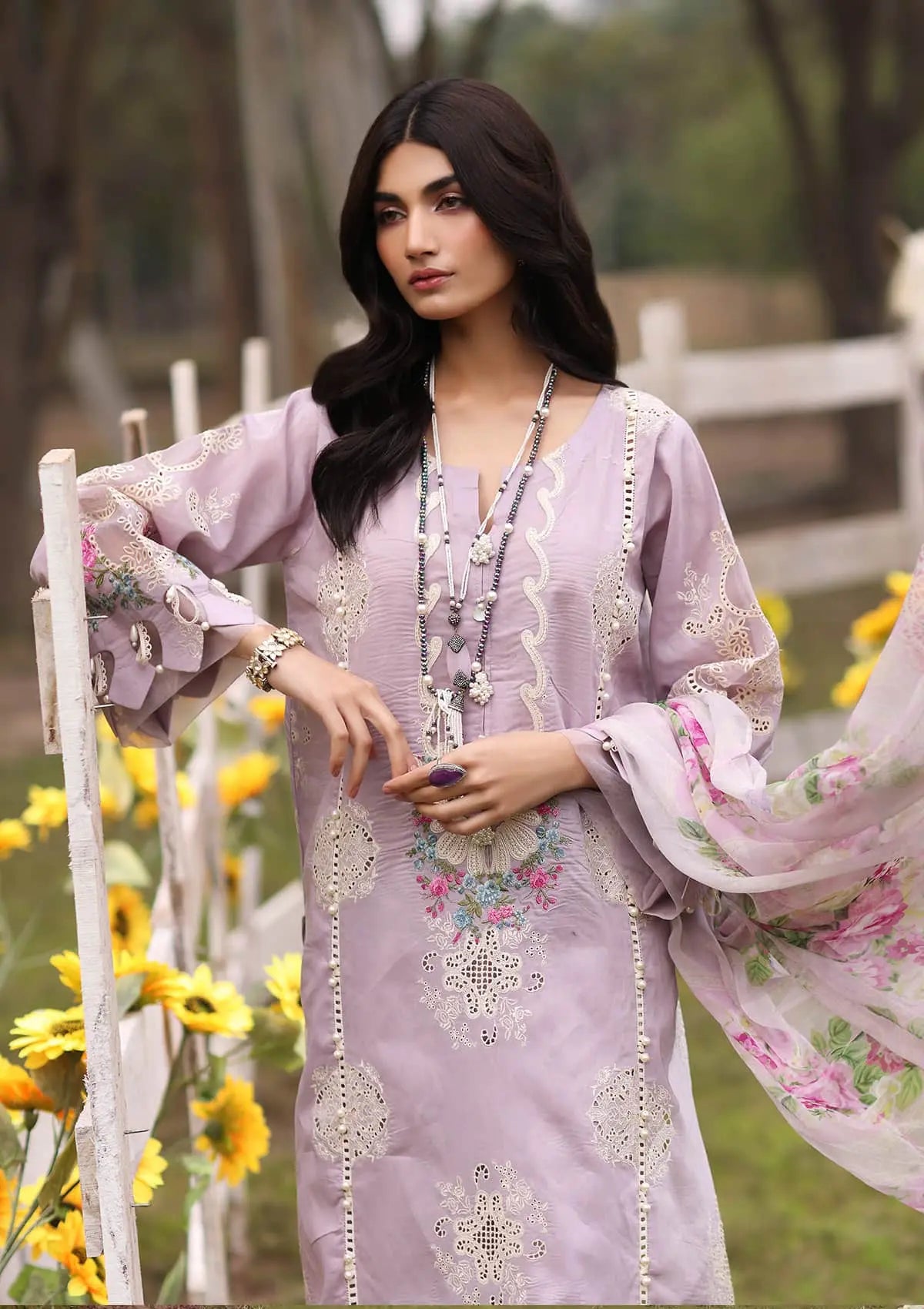 Elegent dress ELAYA from KAHF's"Festive Lawn" 2024 Collection.