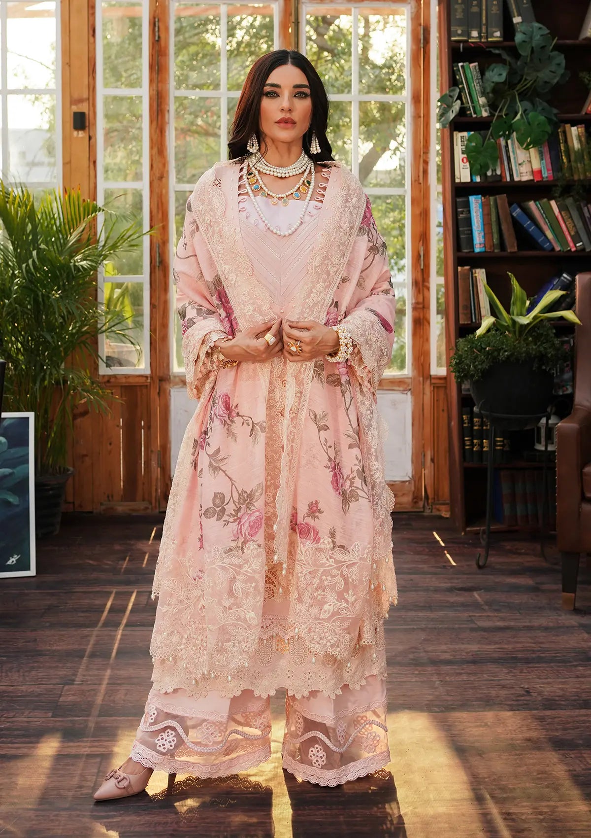 Elegent dress Coralyn from KAHF's"LUXURY LAWN" 2024 Collection.