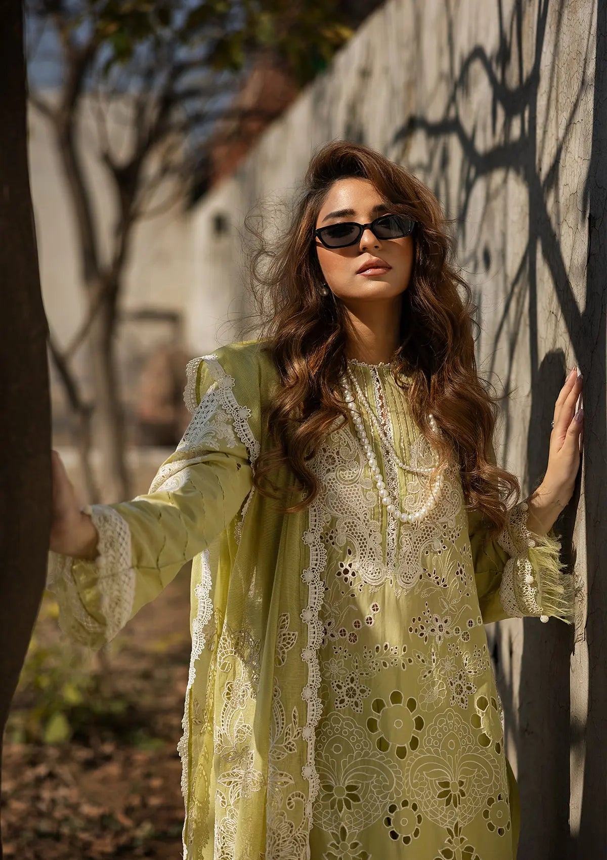 Amelia wearing this beautiful dress from KAHF LUXURY LAWN COLLECTION 2025.