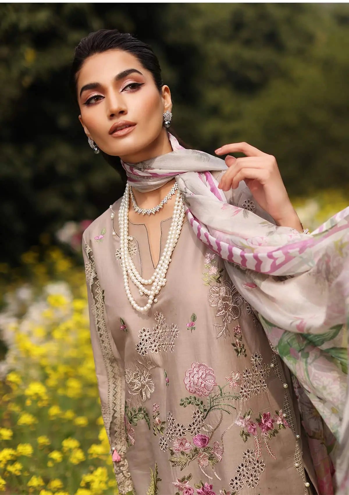 Another front image of beautifull HEER from KAHF's "Festive Lawn" 2024 Collection.