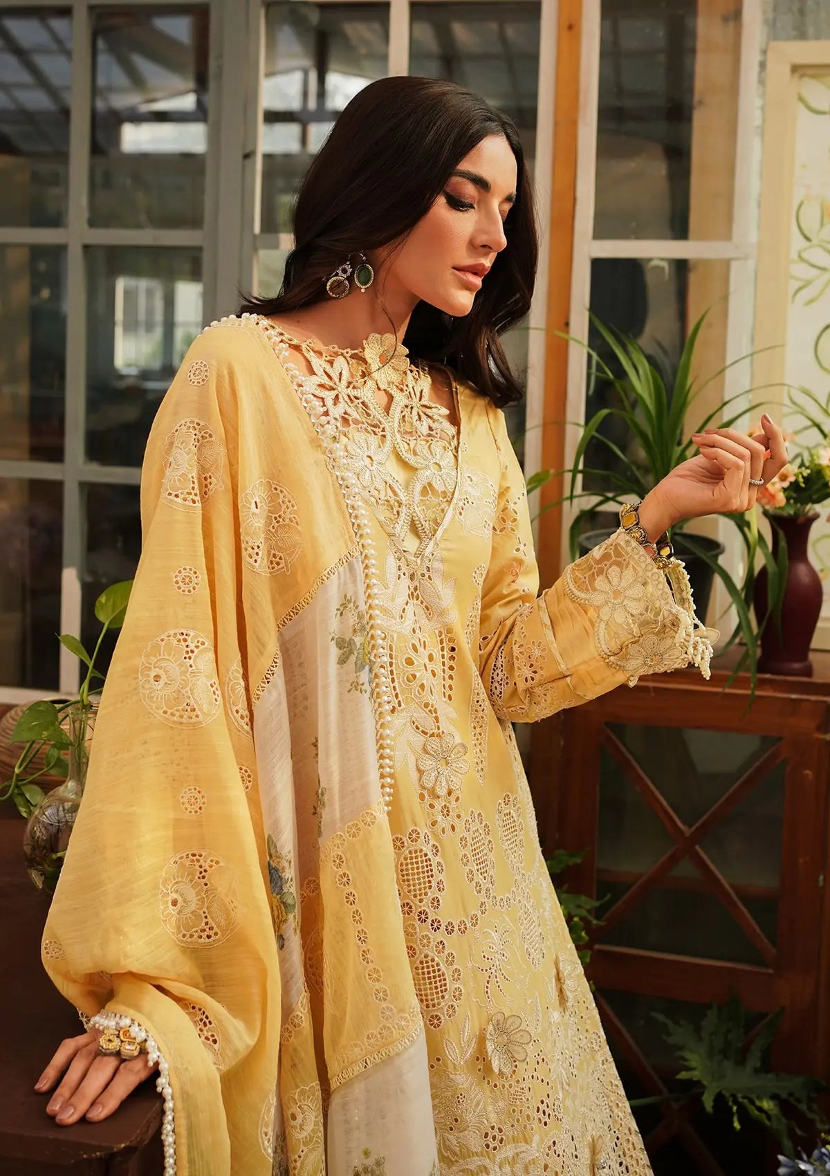 Close up image of Sun Kissed beautiful LUXURY LAWN 2024 COLLECTION.
