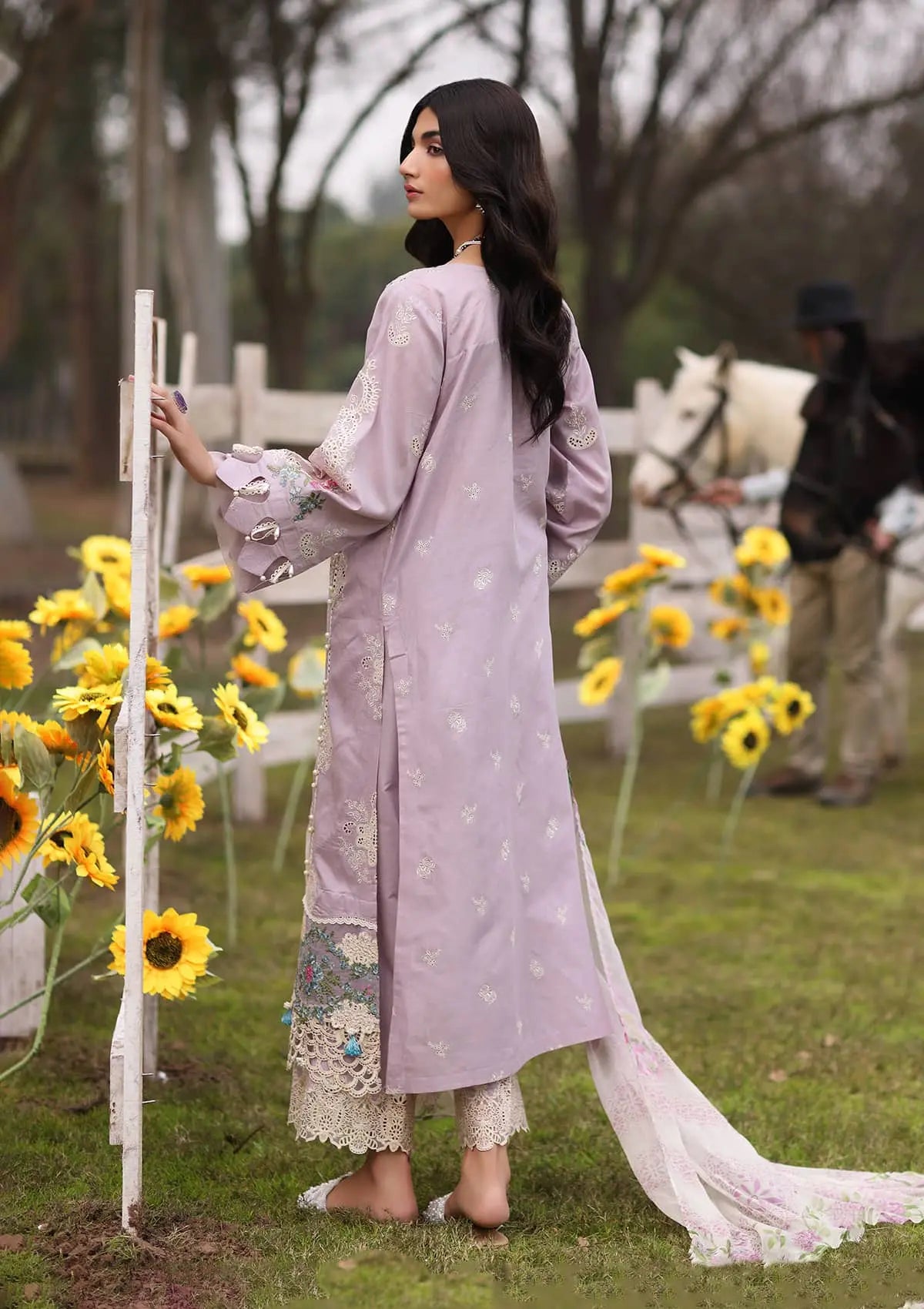 ELAYA wearing this beautiful dress from KAHF's Festive Lawn collection 2024.