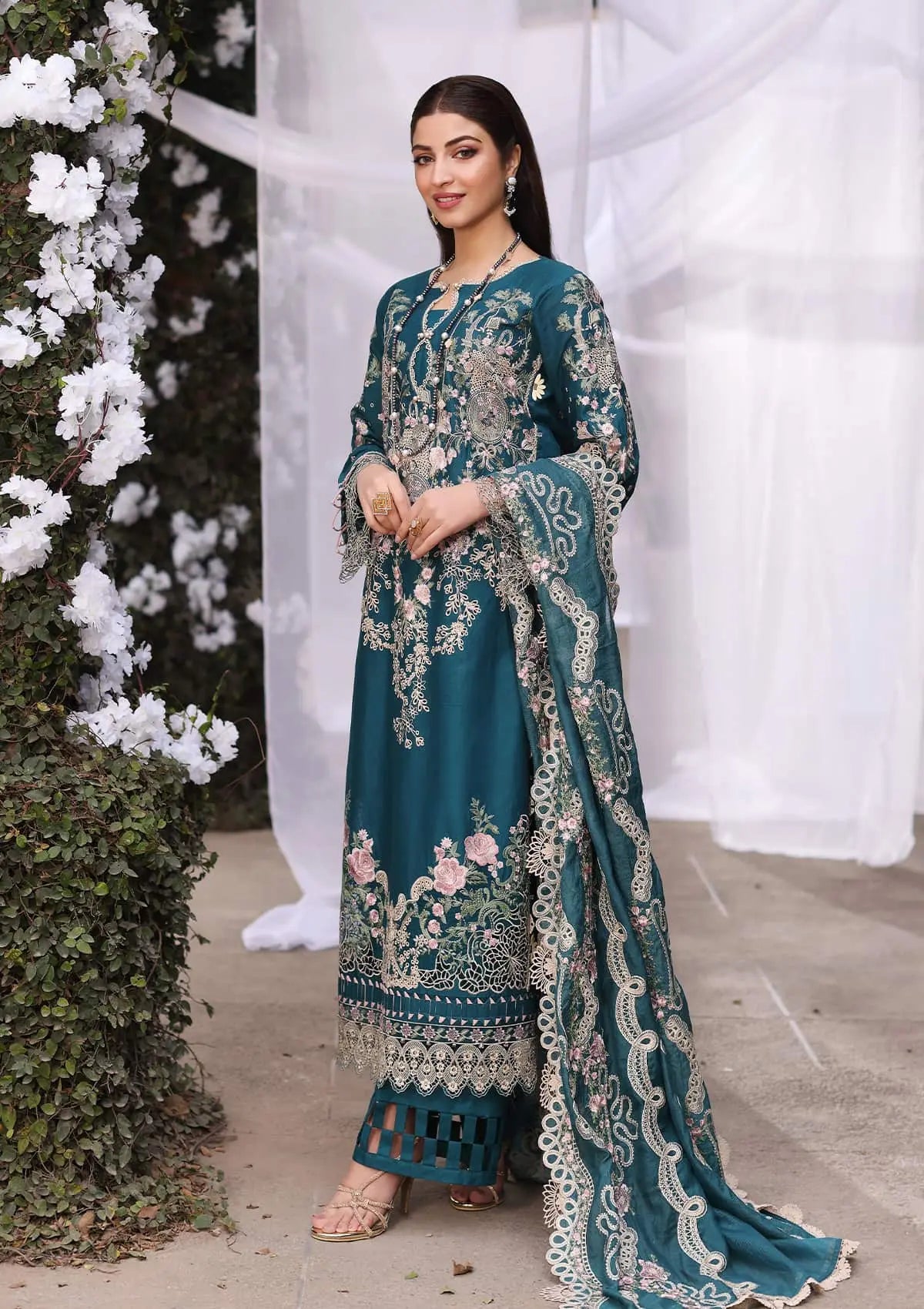 Elegent dress BANO from KAHF's"Festive Lawn" 2024 Collection.