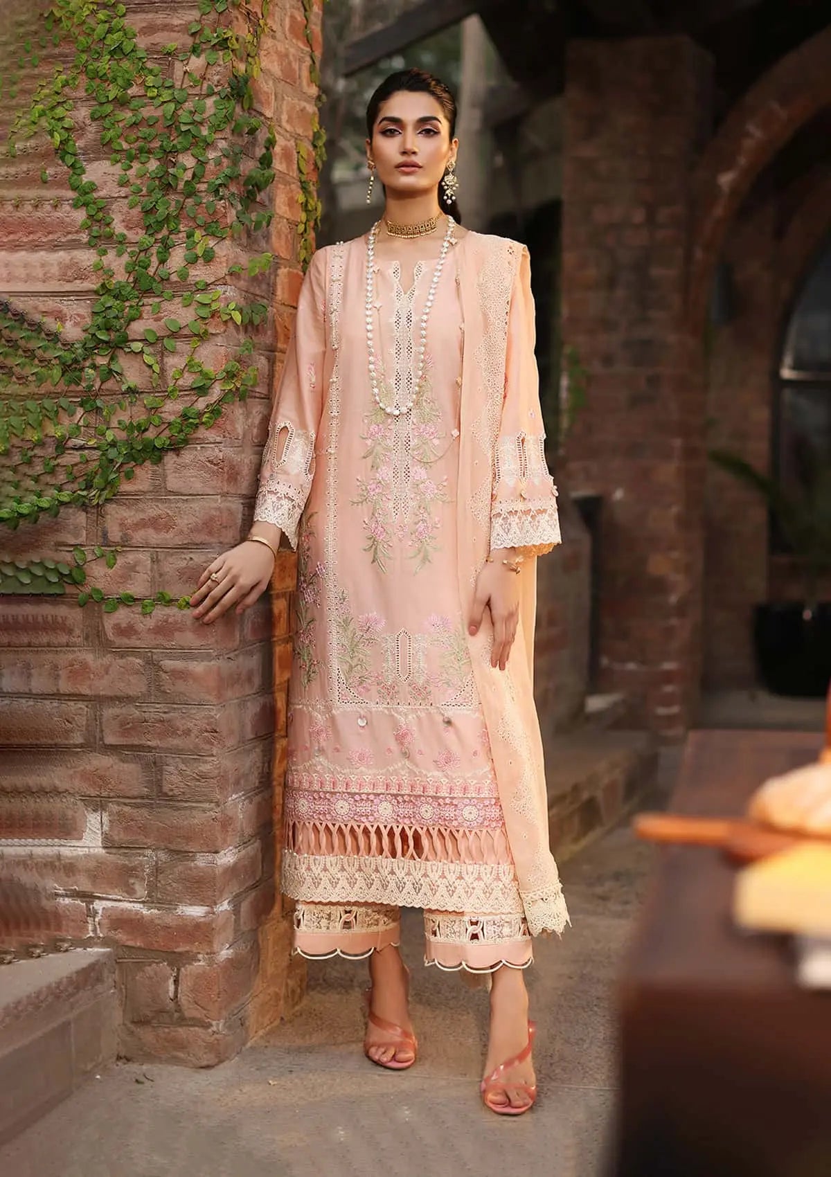 Another front image of beautifull MAAHRU from KAHF's "Festive Lawn" 2024 Collection.