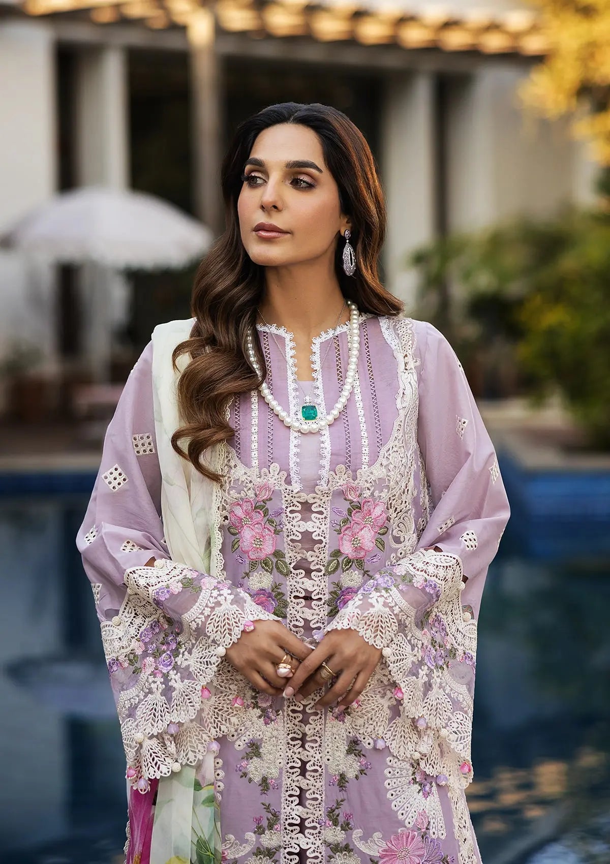 Bloom wearing this beautiful dress from KAHF LUXURY LAWN COLLECTION 2025.