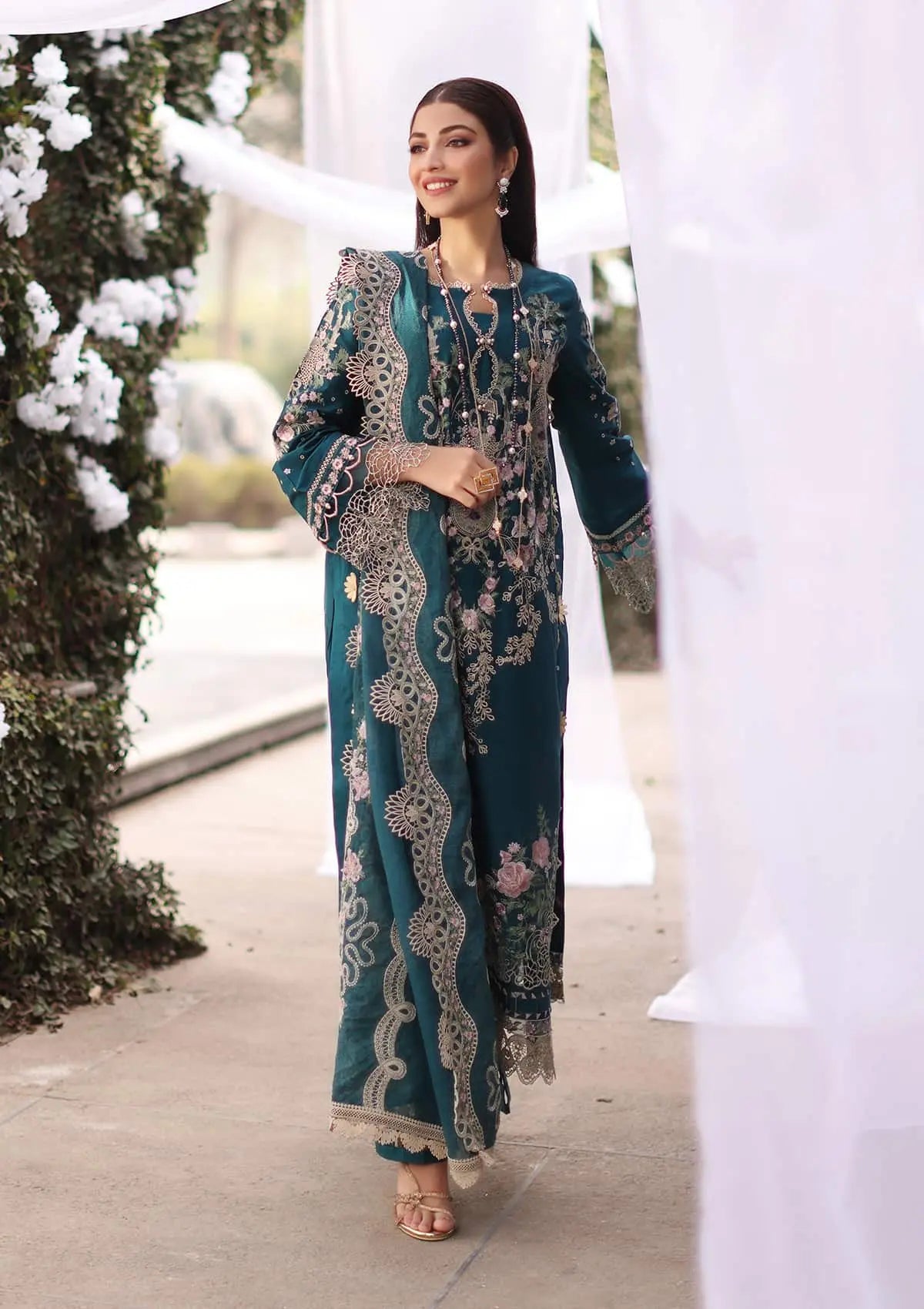 Elegent dress BANO from KAHF's"Festive Lawn" 2024 Collection.