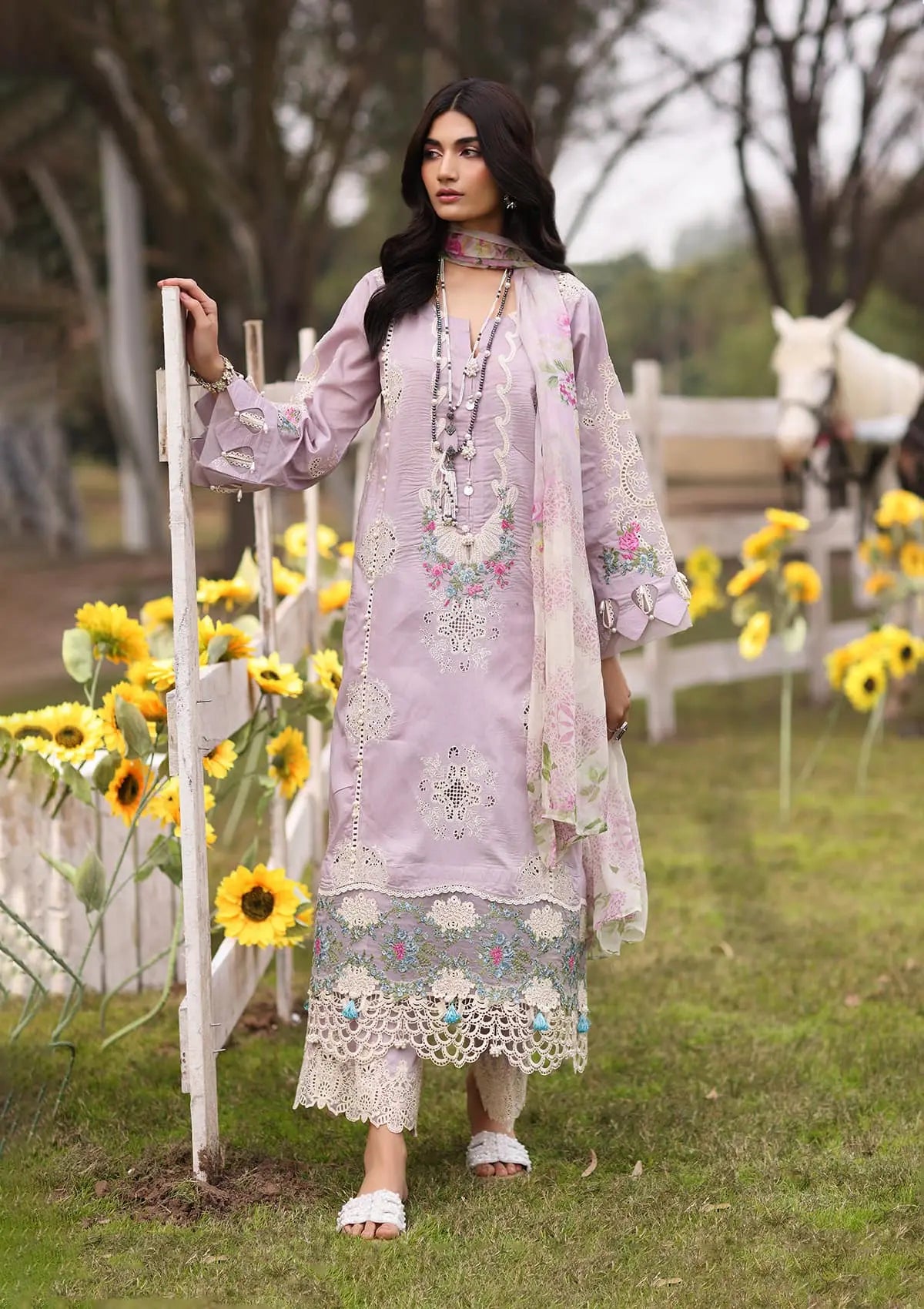 Elegent dress ELAYA from KAHF's"Festive Lawn" 2024 Collection.