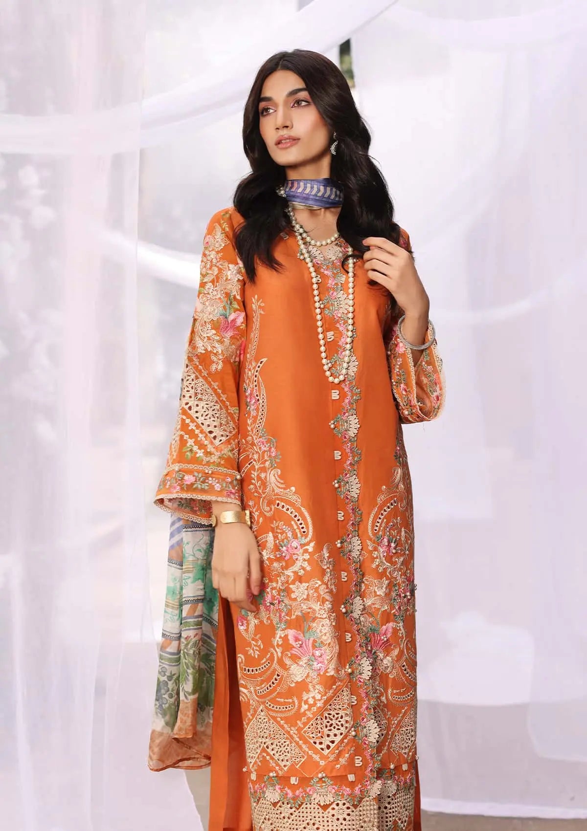 Elegent dress MAYA from KAHF's"Festive Lawn" 2024 Collection.
