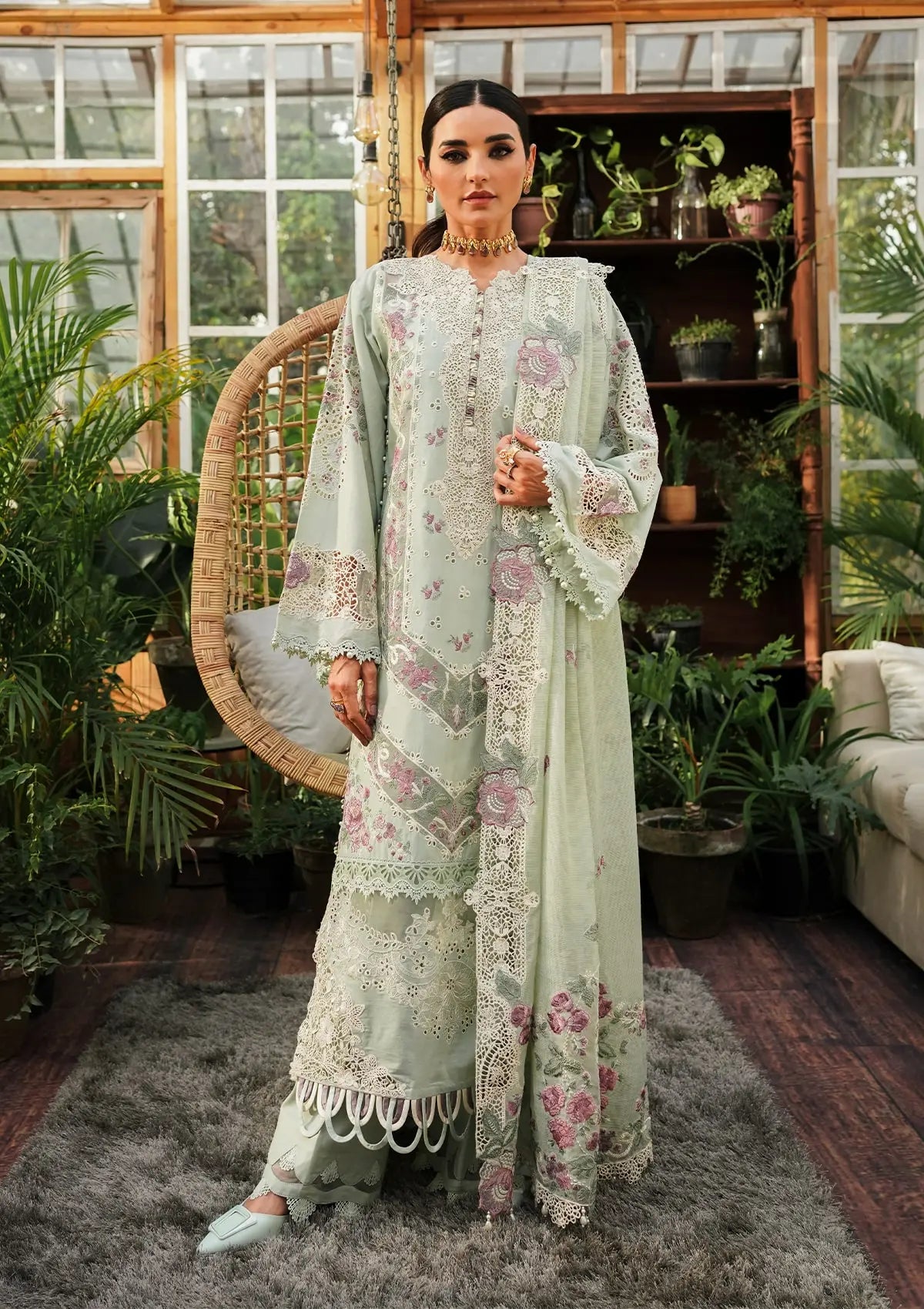 Elegent dress Margarita from KAHF's"LUXURY LAWN" 2024 Collection.