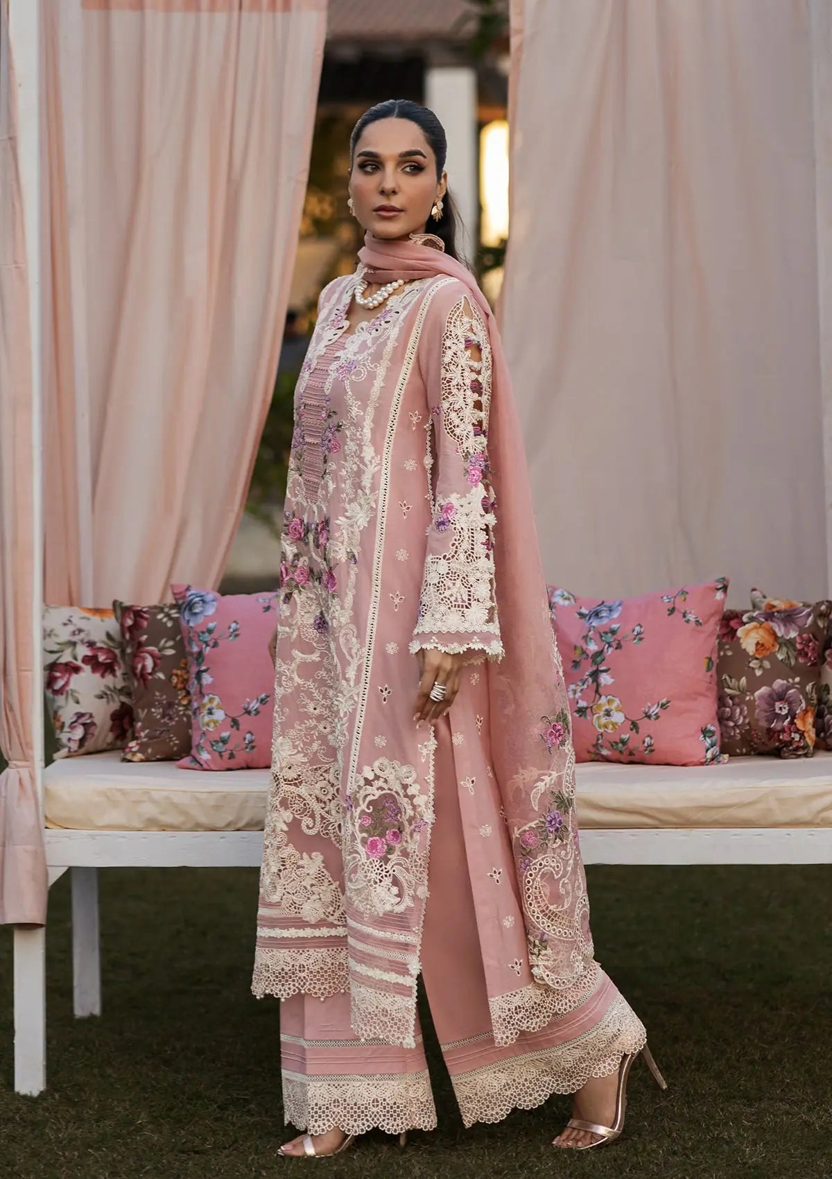 Elegent Embroidered Lawn Front Centre Panel from KAHF LUXURY LAWN COLLECTION 2025.