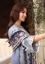 Close up image of KINZA beautifulEmbroidered Organza Sleeves Borderfrom  KAHF's "Festive Lawn" 2024 Collection.