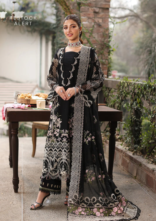 NOOR Embroidered Lawn Front Panel and Embroidered Cotton Net Dupatta from from KAHF's Festive Lawn Collection 2024.