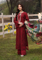 ALORA wearing this beautiful  Digital Printed Tissue Silk Dupatta  from KAHF's Festive Lawn collection 2024.