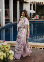 Radiant Embroidered Organza Shirt Patti and Embroidered Lawn Sleeves.