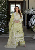 Amelia in refreshing Apple Green color from KAHF LUXURY LAWN COLLECTION 2025.