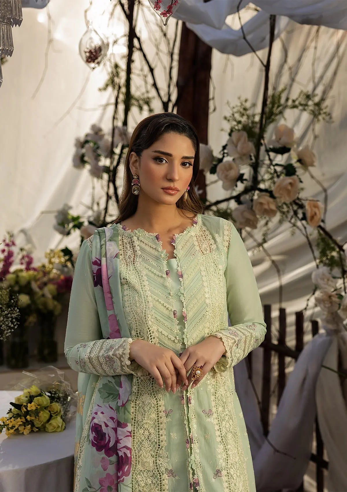 Nora wearing this beautiful dress from KAHF LUXURY LAWN COLLECTION 2025.