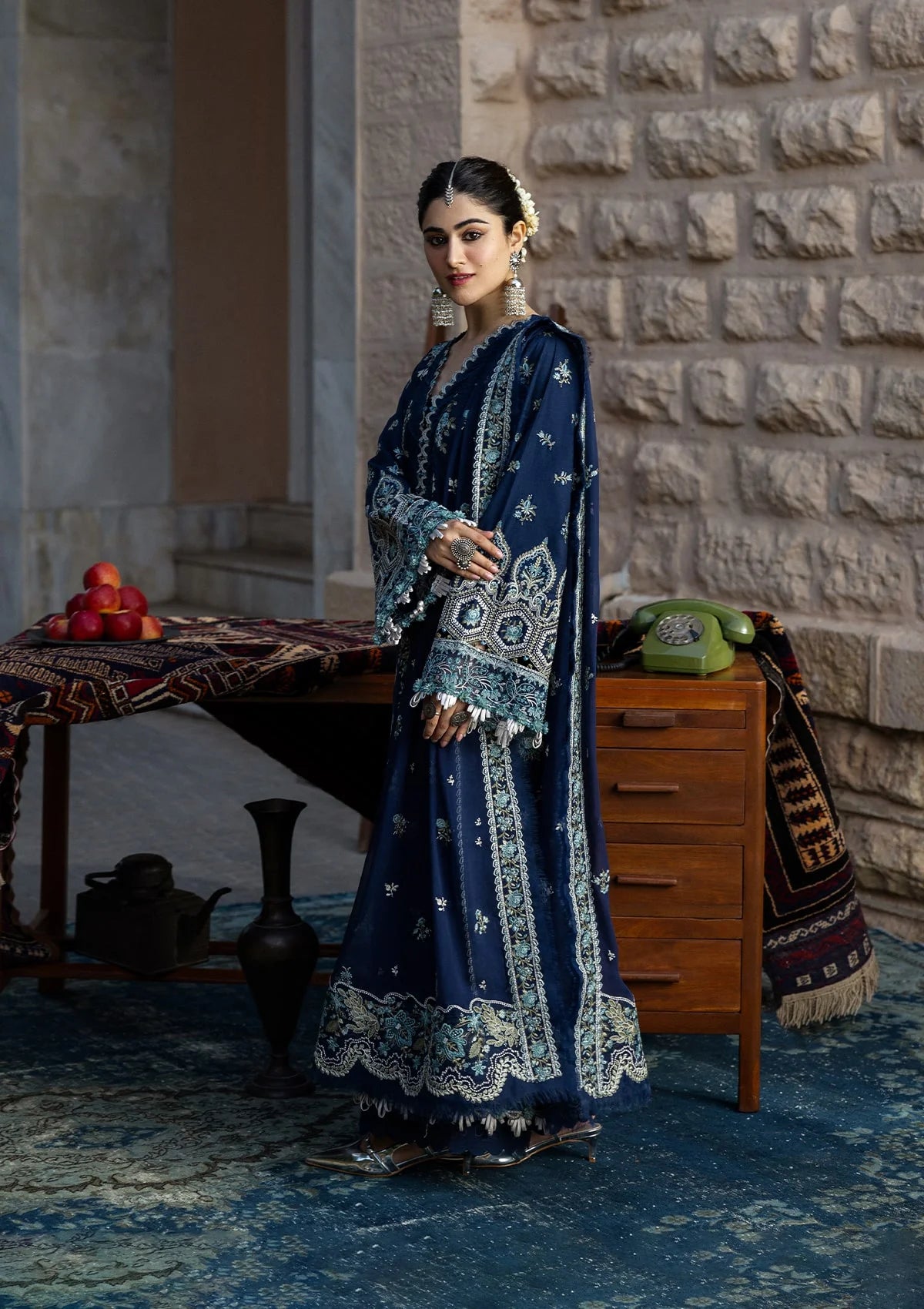 Elegant dress AZURE BLUE FROM KAHF KARANDI 2025 COLLECTION. 