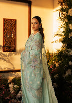 Radiant Embroidered Organza Dupatta Pallu Border.