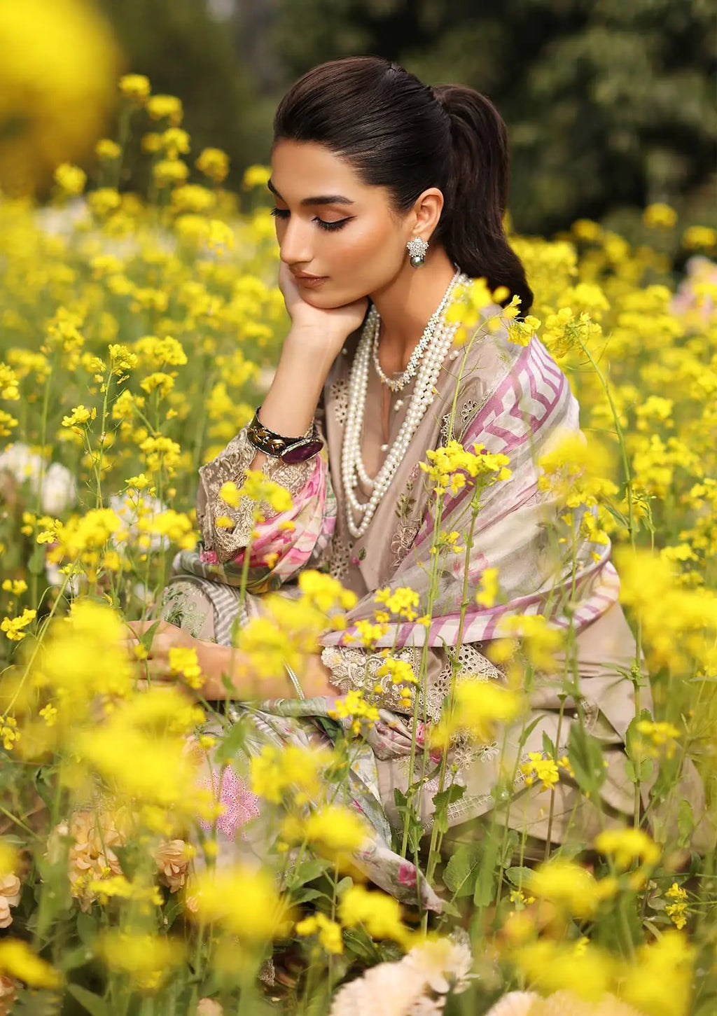 Elegent dress HEER from KAHF's"Festive Lawn" 2024 Collection.