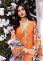 closeup image of MAYA Embroidered Organza Sleeves from KAHF's"Festive Lawn" 2024 Collection.