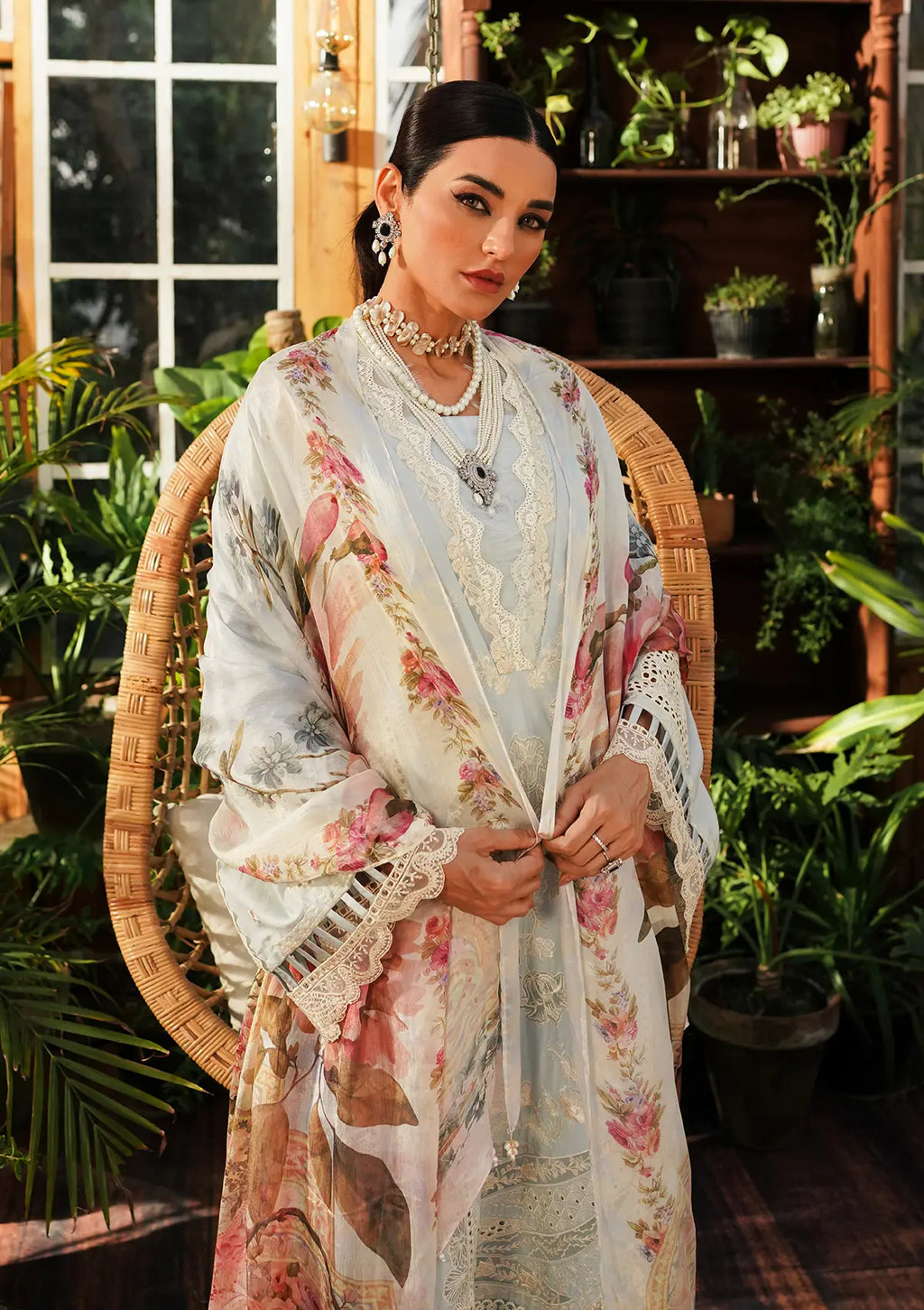 Elegent dress Heaven from KAHF's"LUXURY LAWN" 2024 Collection.