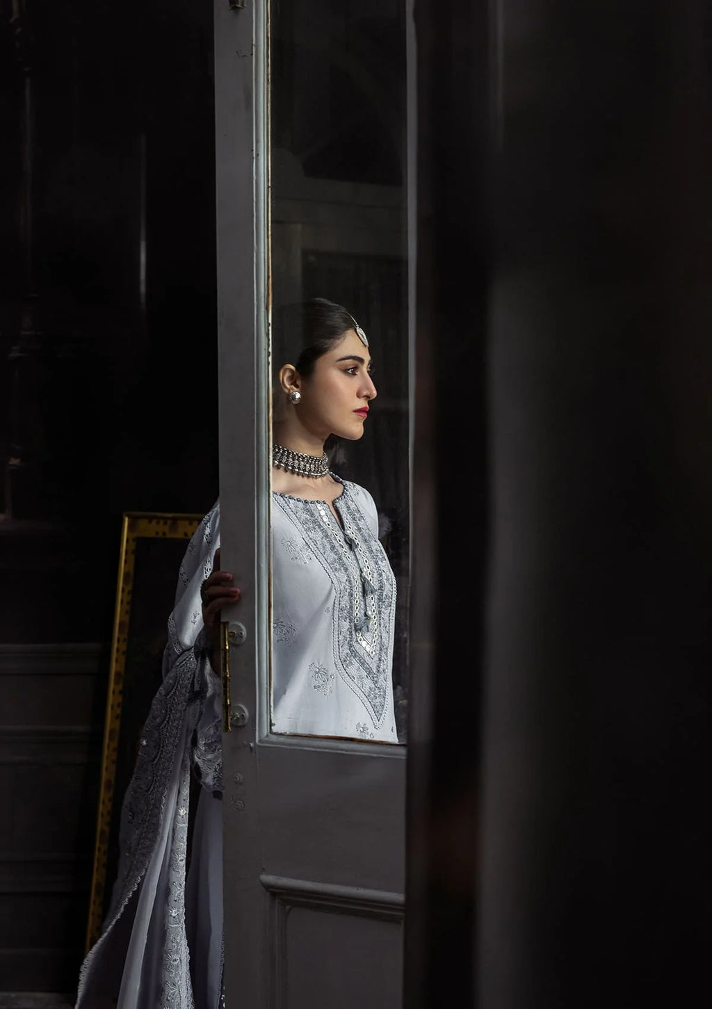 CELESTIAL in stunning grey color from KAHF KARANDI 2025 collection.