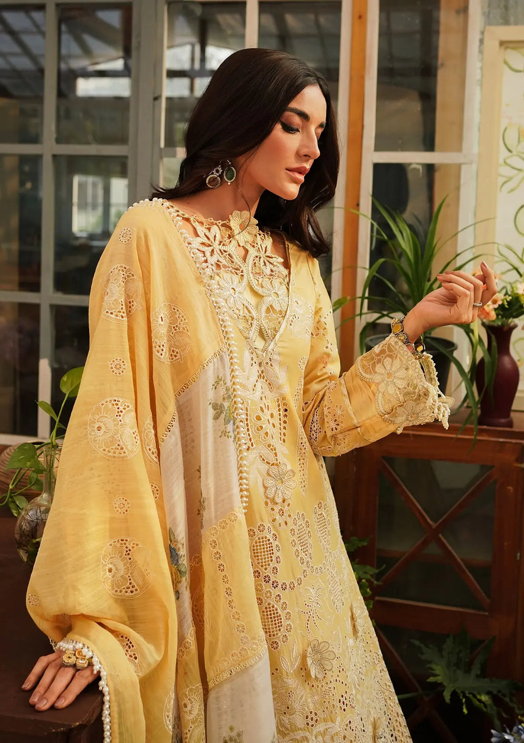 Close up image of Sun Kissed beautiful LUXURY LAWN 2024 COLLECTION.