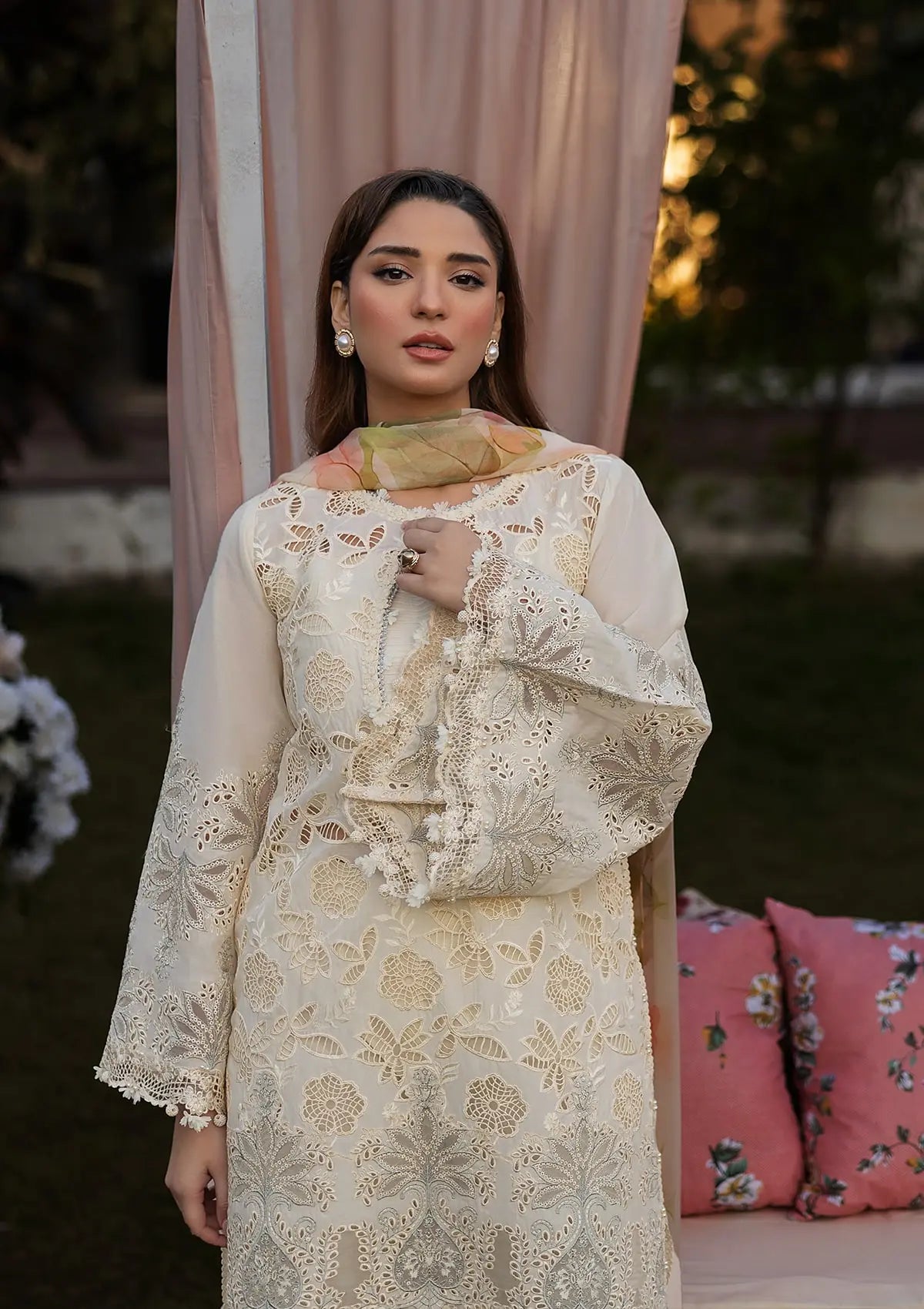 Miriam wearing this beautiful dress from KAHF LUXURY LAWN COLLECTION 2025.