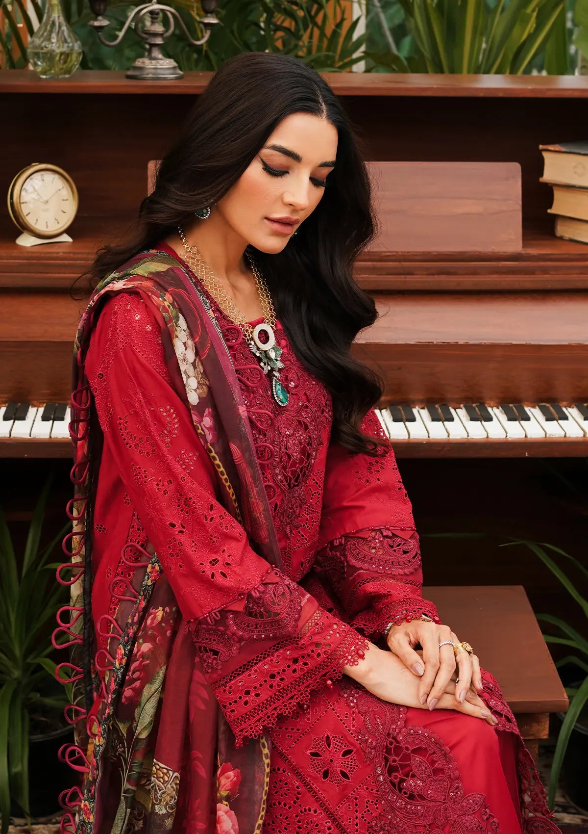 Close up image of Valentino beautiful LUXURY LAWN 2024 COLLECTION.