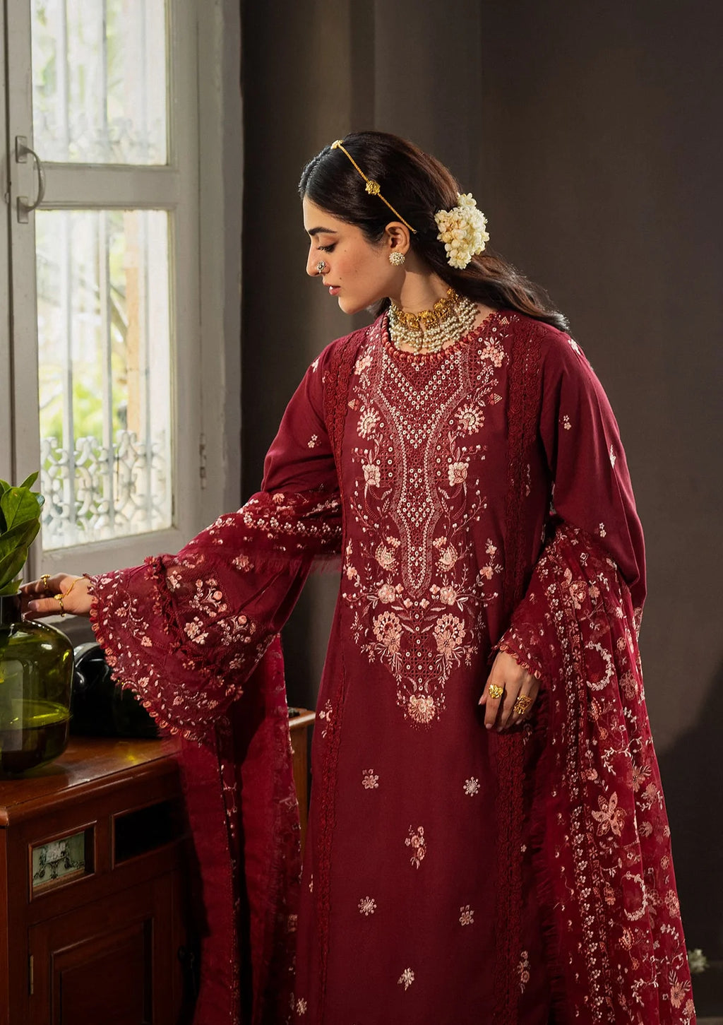 ROSELITH- Embroidered Karandi Front