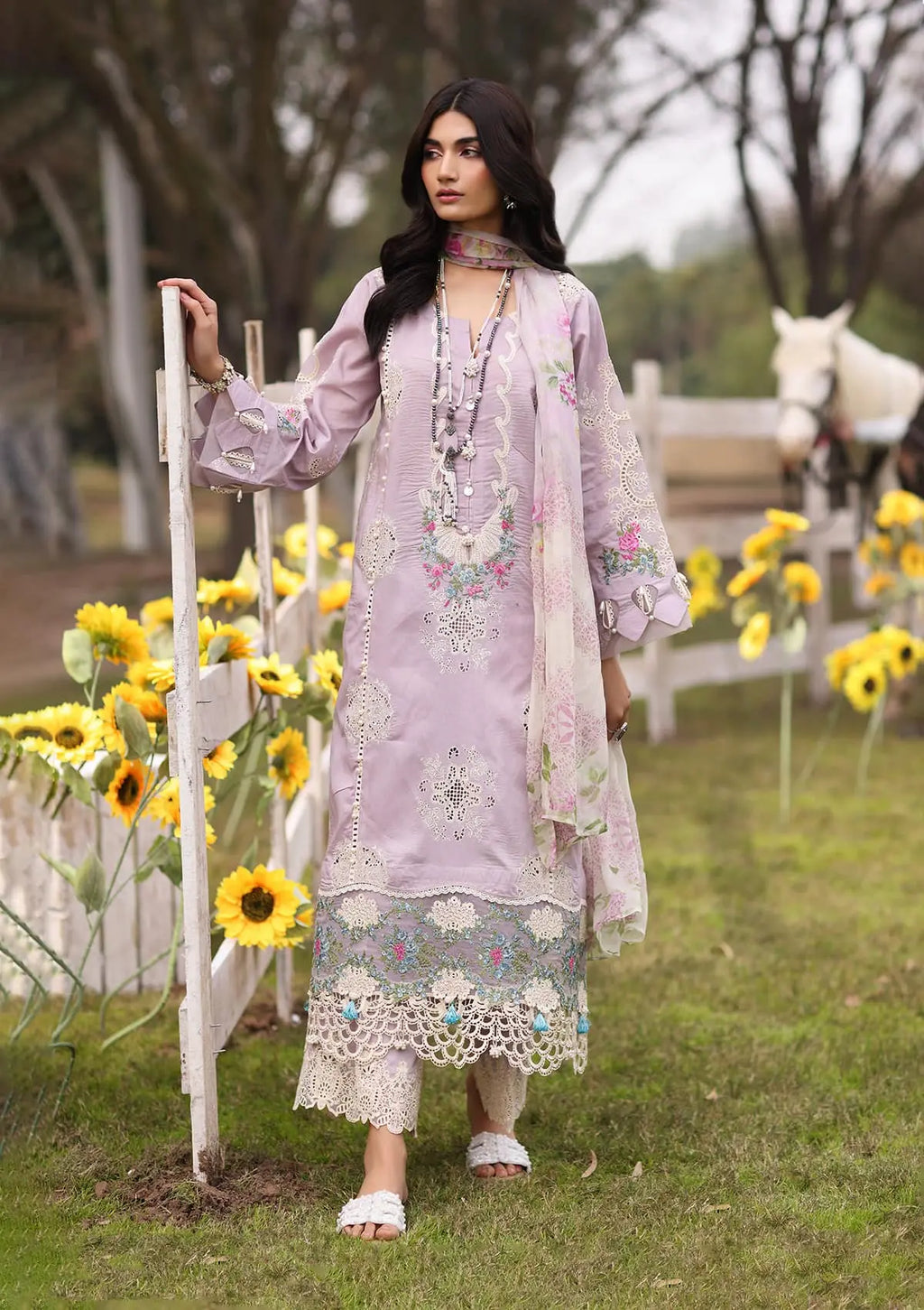 Elegent dress ELAYA from KAHF's"Festive Lawn" 2024 Collection.