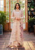 Coralyn Embroidered Lawn Laser Cut Front Central Panel and Sublimation Printed Monark Dupatta from KAHF's LUXURY LAWN Collection 2024.