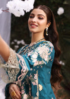 closeup image of Embroidered Lawn Sleeves from KAHF's "Festive lawn" 2024 Collection.
