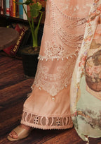 Close up image of Flamingo beautiful LUXURY LAWN 2024 COLLECTION.