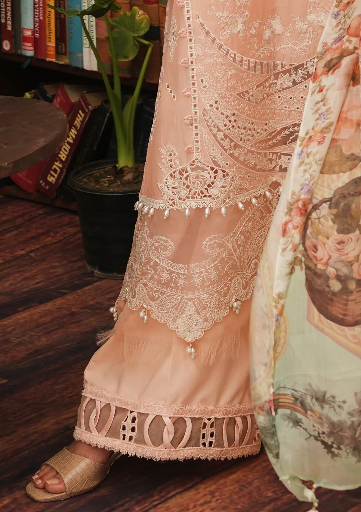 Close up image of Flamingo beautiful LUXURY LAWN 2024 COLLECTION.